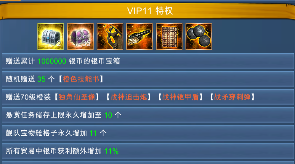 43u《航海霸业》VIP特权介绍